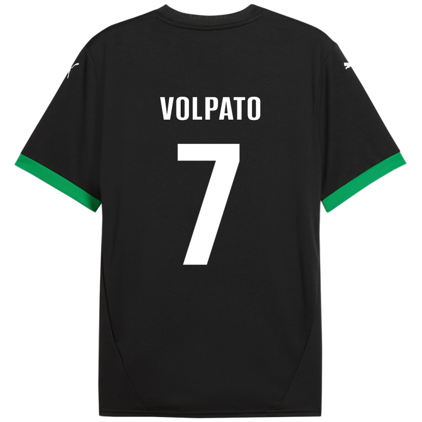 Criança Camisola Cristian Volpato #7 Preto Verde Escuro Principal 2024/25 Camisa