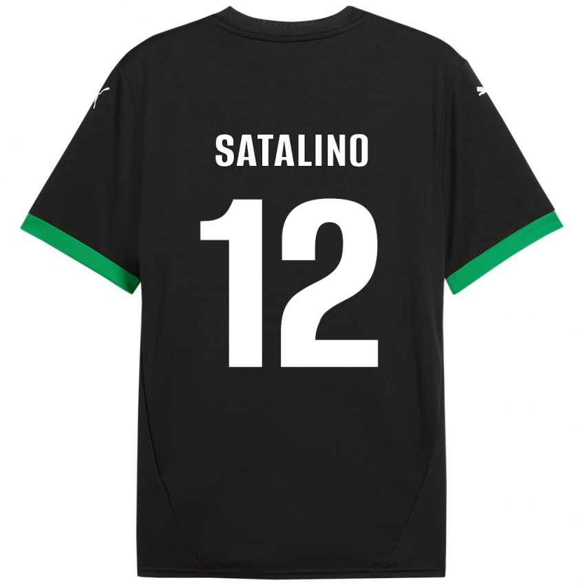 Criança Camisola Giacomo Satalino #12 Preto Verde Escuro Principal 2024/25 Camisa