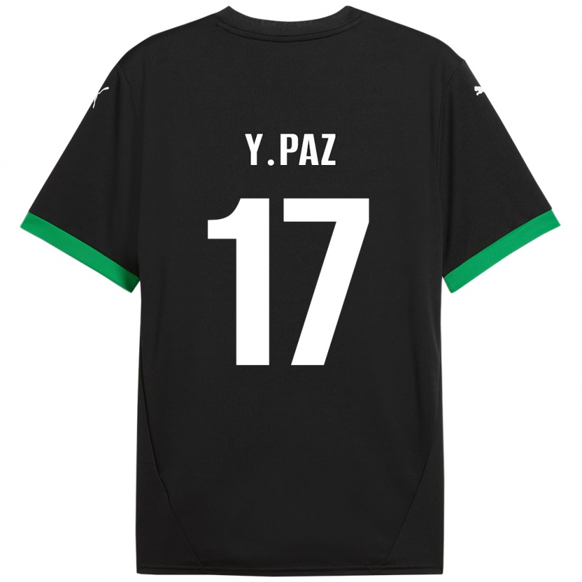 Criança Camisola Yeferson Paz #17 Preto Verde Escuro Principal 2024/25 Camisa