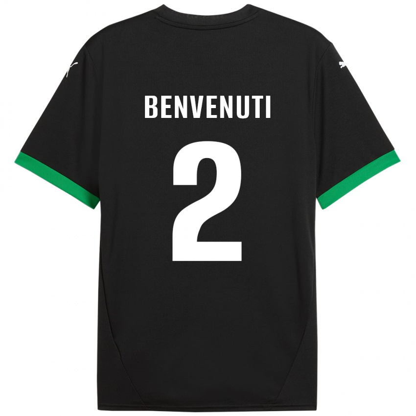 Criança Camisola Giacomo Benvenuti #2 Preto Verde Escuro Principal 2024/25 Camisa