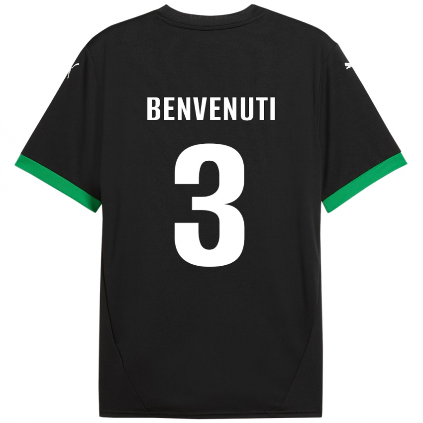 Criança Camisola Tommaso Benvenuti #3 Preto Verde Escuro Principal 2024/25 Camisa