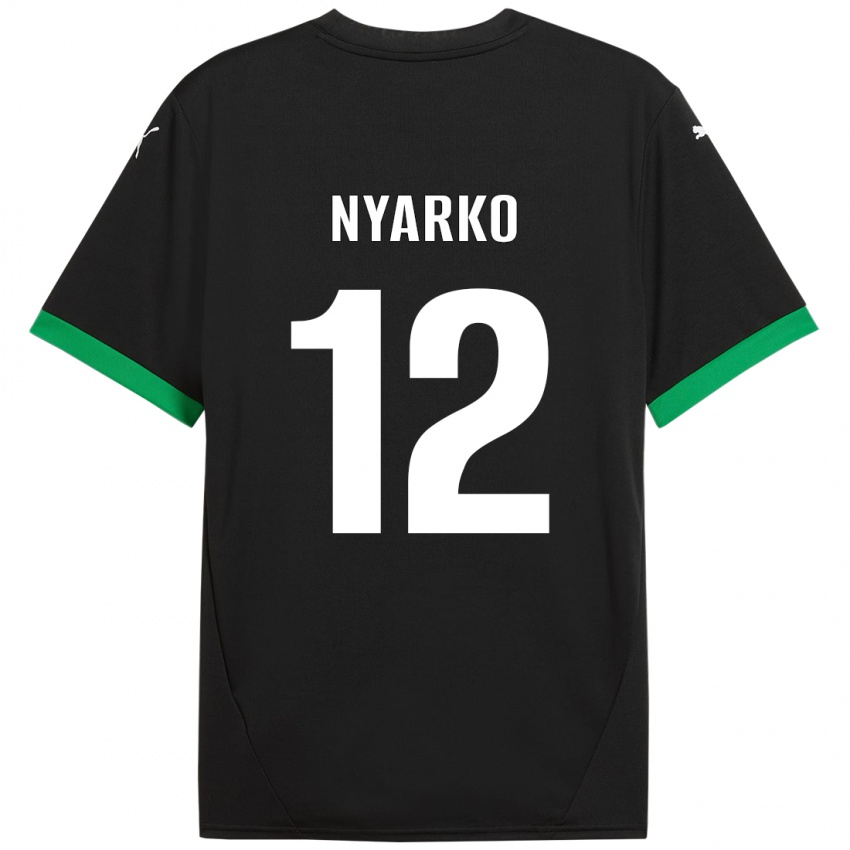 Criança Camisola Lorenzo Nyarko #12 Preto Verde Escuro Principal 2024/25 Camisa