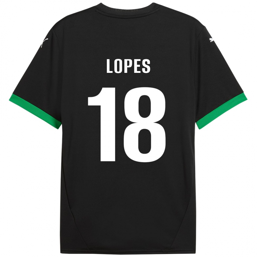 Criança Camisola Emerick Lopes #18 Preto Verde Escuro Principal 2024/25 Camisa