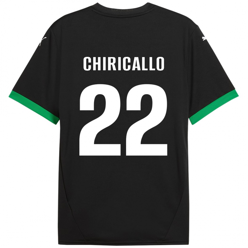 Criança Camisola Giovanni Chiricallo #22 Preto Verde Escuro Principal 2024/25 Camisa