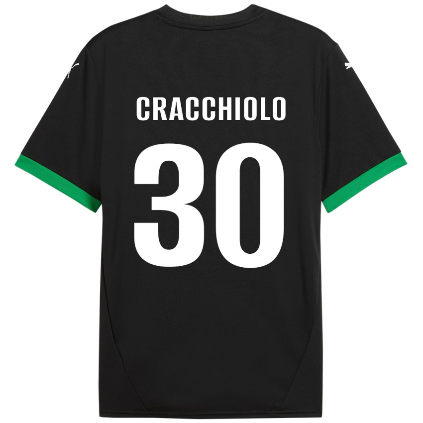 Criança Camisola Leonardo Cracchiolo #30 Preto Verde Escuro Principal 2024/25 Camisa