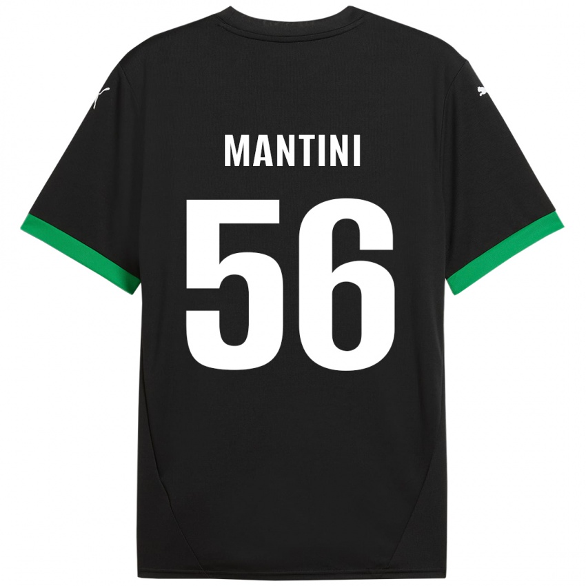 Criança Camisola Raffaele Mantini #56 Preto Verde Escuro Principal 2024/25 Camisa