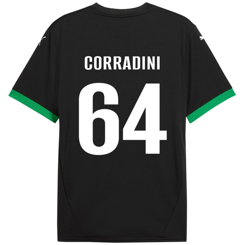 Criança Camisola Francesco Corradini #64 Preto Verde Escuro Principal 2024/25 Camisa