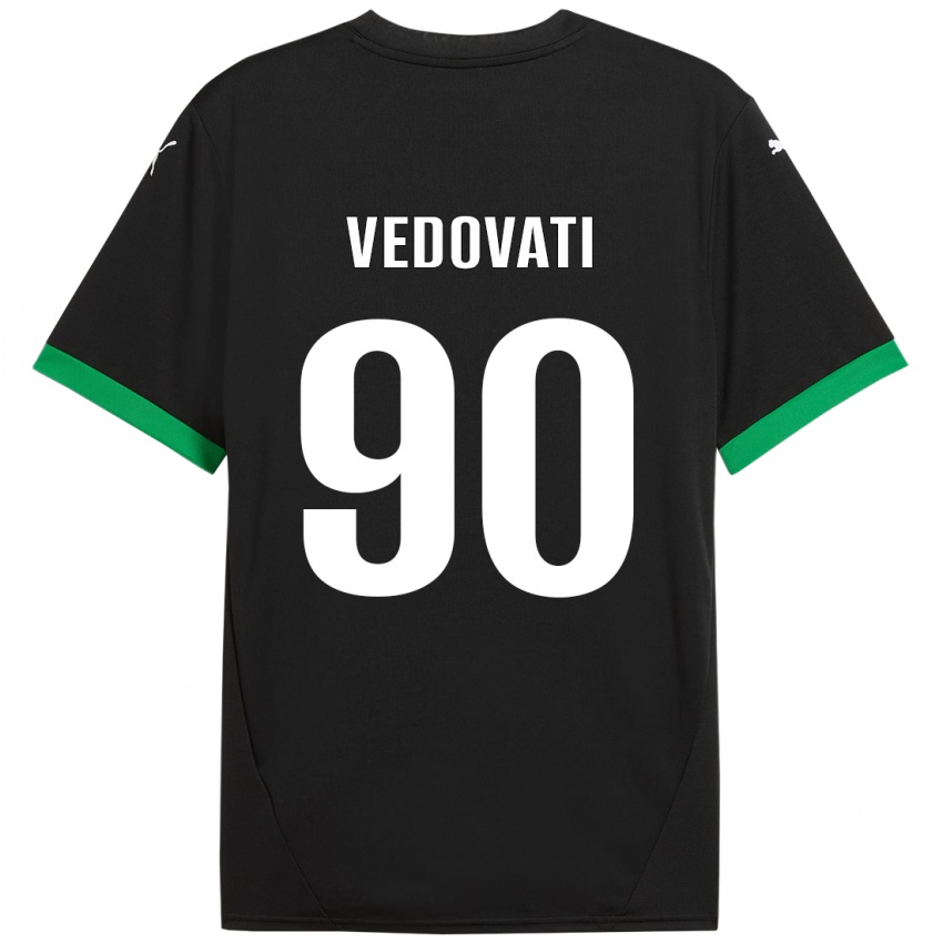 Criança Camisola Gabriele Vedovati #90 Preto Verde Escuro Principal 2024/25 Camisa