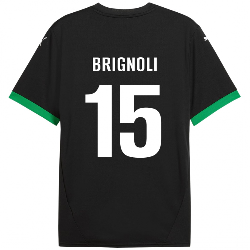 Criança Camisola Benedetta Brignoli #15 Preto Verde Escuro Principal 2024/25 Camisa