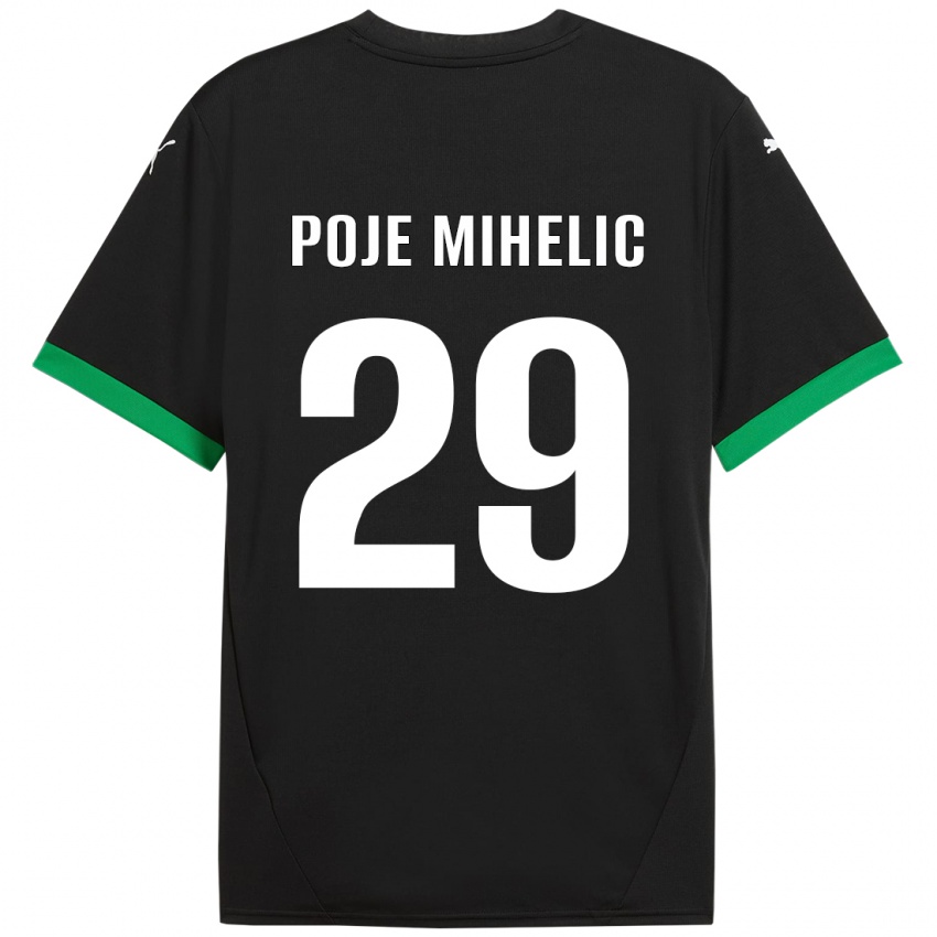 Criança Camisola Naja Poje Mihelič #29 Preto Verde Escuro Principal 2024/25 Camisa