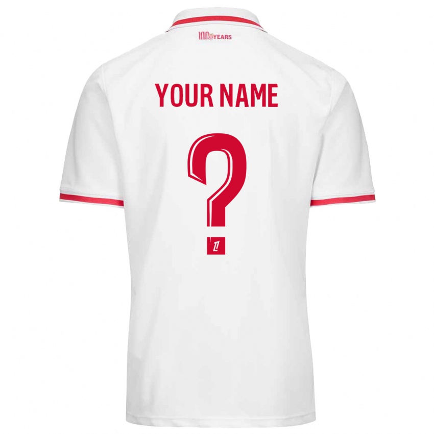 Criança Camisola Seu Nome #0 Vermelho Branco Principal 2024/25 Camisa