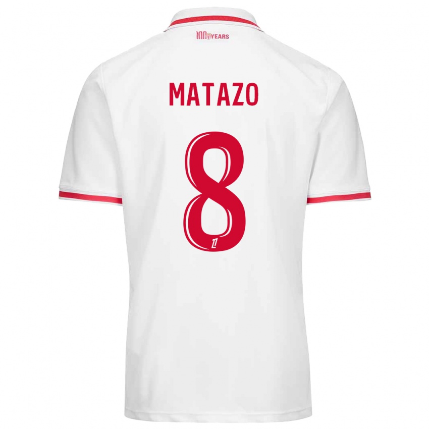 Criança Camisola Eliot Matazo #8 Vermelho Branco Principal 2024/25 Camisa