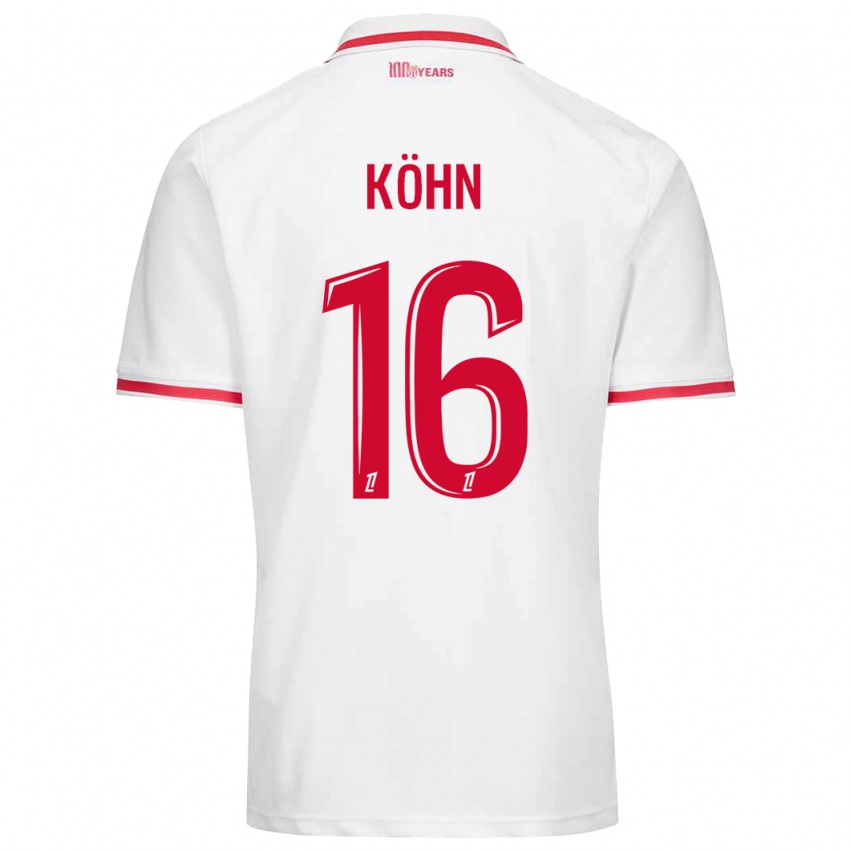 Criança Camisola Philipp Köhn #16 Vermelho Branco Principal 2024/25 Camisa