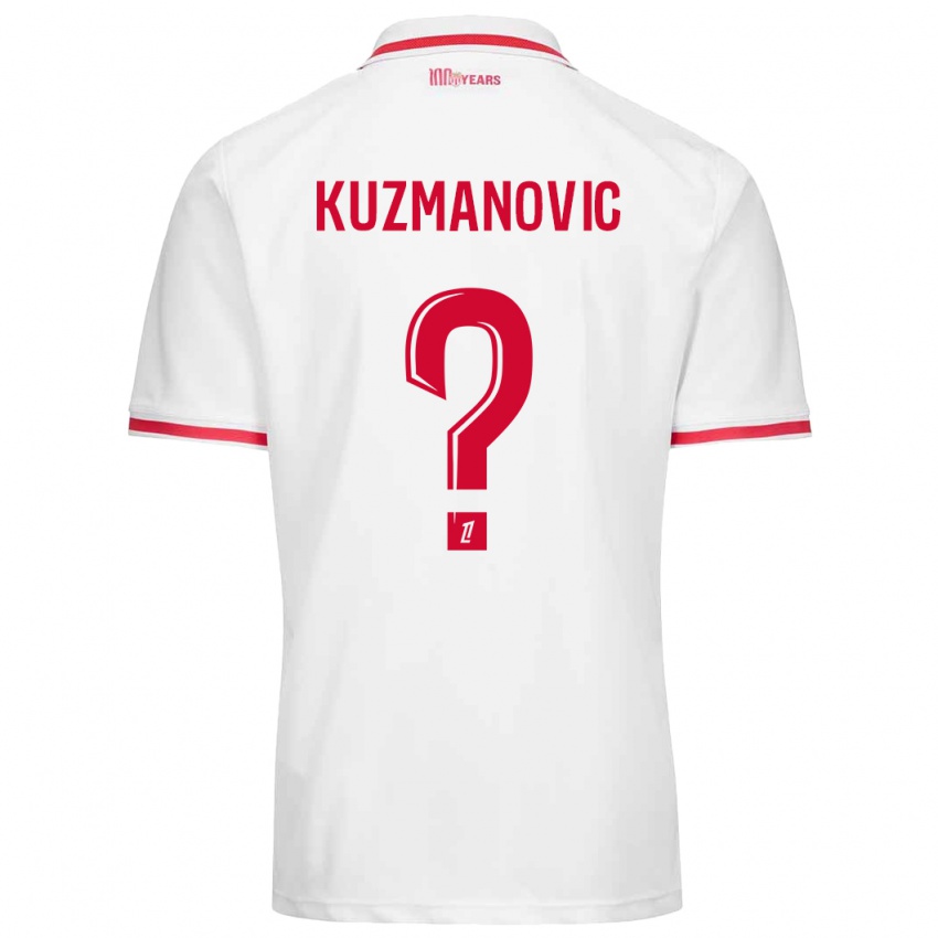 Criança Camisola Dejan Kuzmanovic #0 Vermelho Branco Principal 2024/25 Camisa