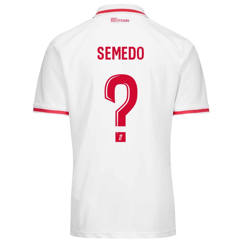 Criança Camisola Jordan Semedo #0 Vermelho Branco Principal 2024/25 Camisa