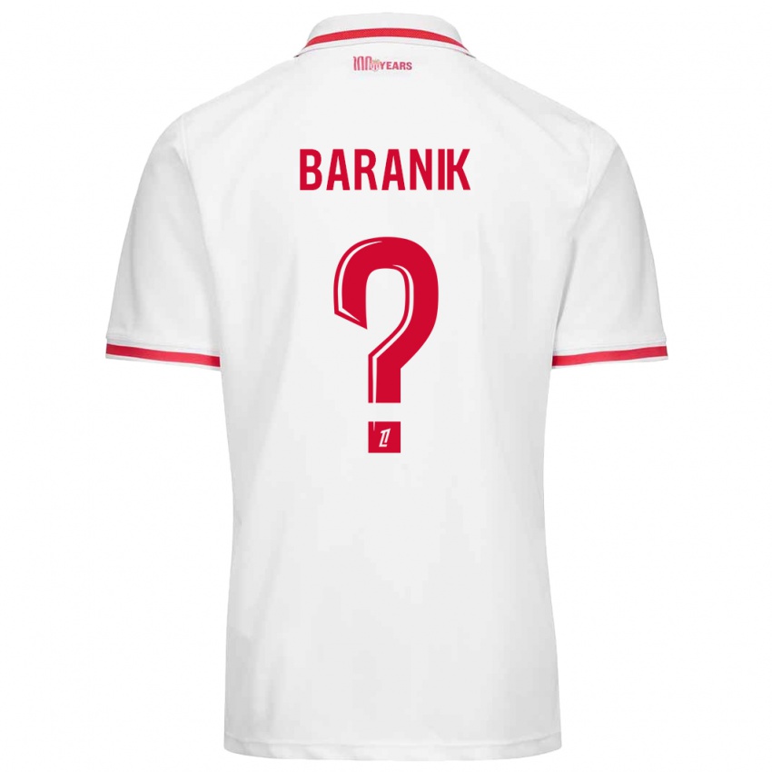 Criança Camisola Florian Baranik #0 Vermelho Branco Principal 2024/25 Camisa