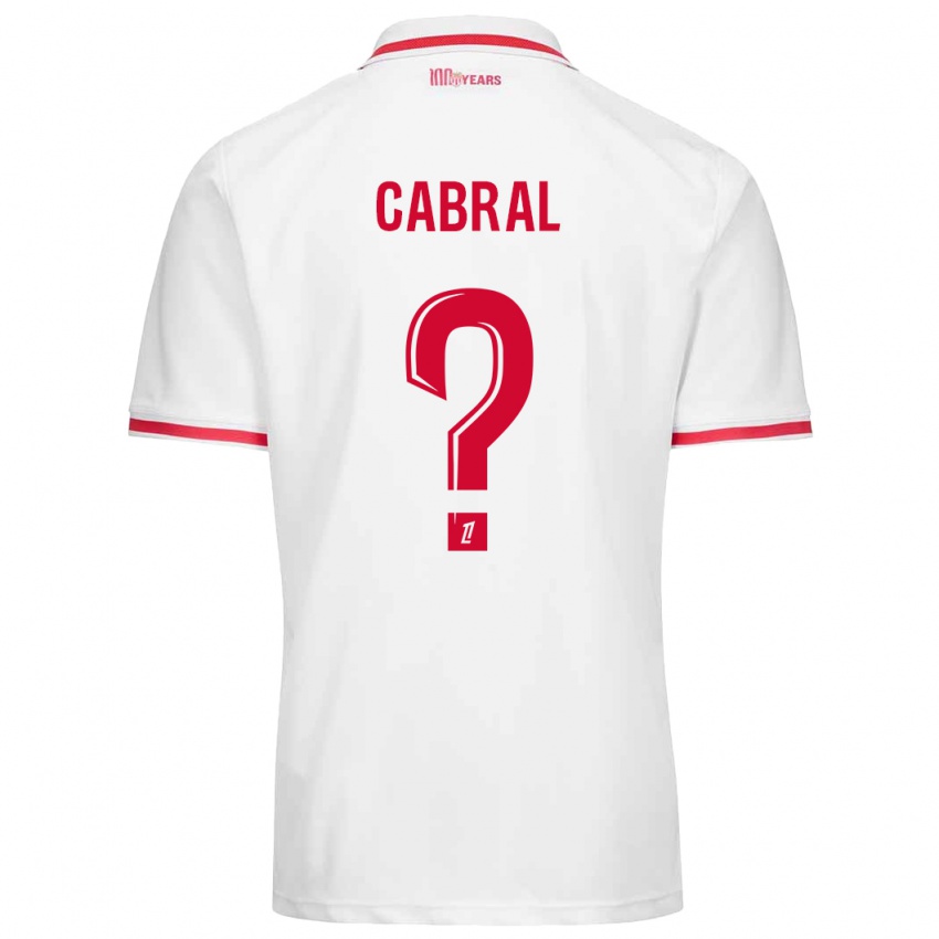 Criança Camisola Pape Cabral #0 Vermelho Branco Principal 2024/25 Camisa