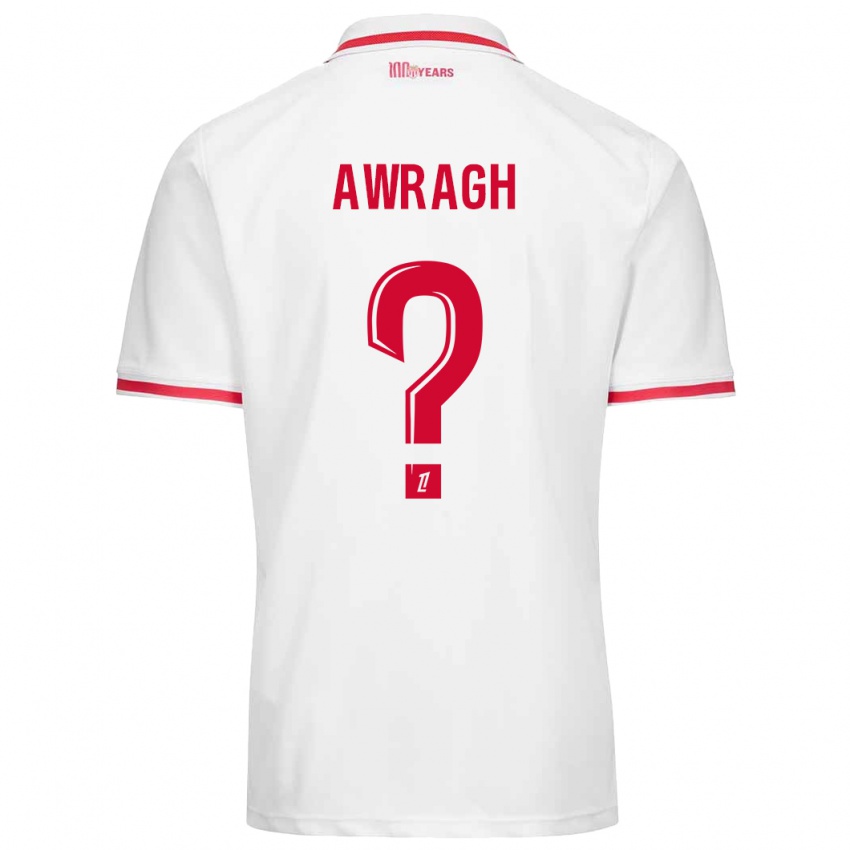 Criança Camisola Soufian Awragh #0 Vermelho Branco Principal 2024/25 Camisa