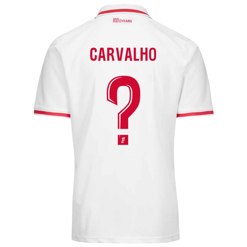 Criança Camisola Lorenzo Carvalho #0 Vermelho Branco Principal 2024/25 Camisa