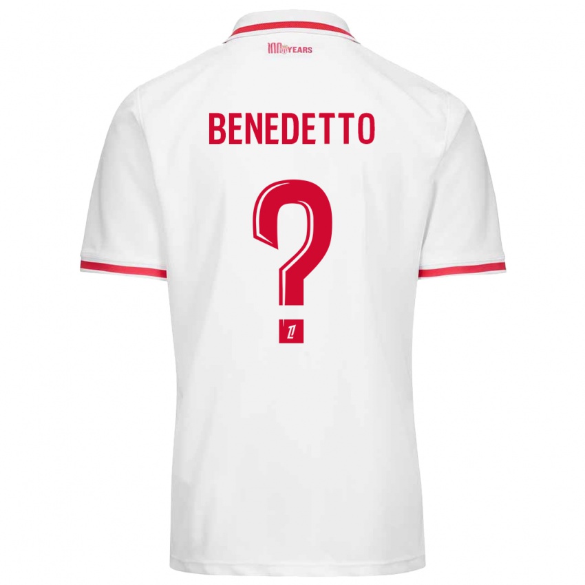 Criança Camisola Antéo Benedetto #0 Vermelho Branco Principal 2024/25 Camisa