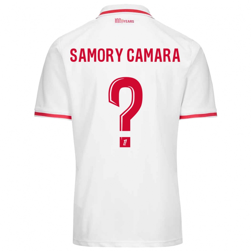 Criança Camisola Verges Samory Camara #0 Vermelho Branco Principal 2024/25 Camisa