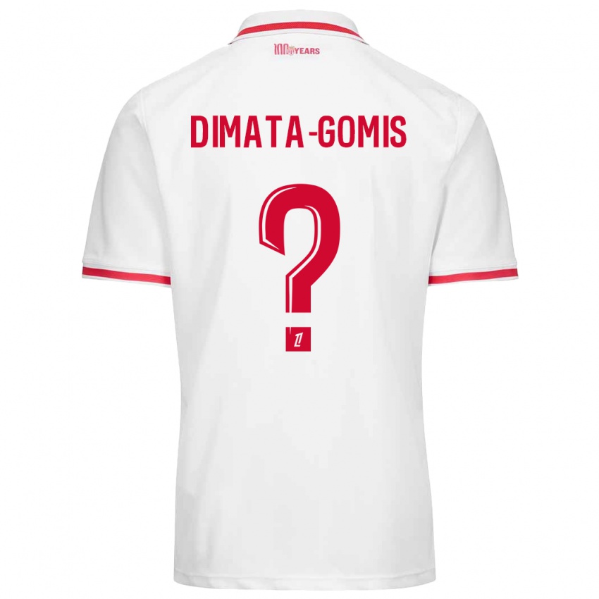 Criança Camisola Kamron Dimata-Gomis #0 Vermelho Branco Principal 2024/25 Camisa