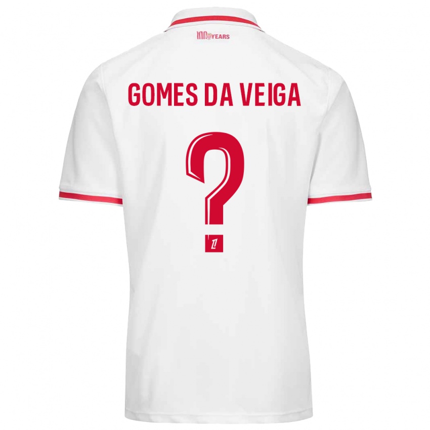 Criança Camisola Melvin Gomes Da Veiga #0 Vermelho Branco Principal 2024/25 Camisa