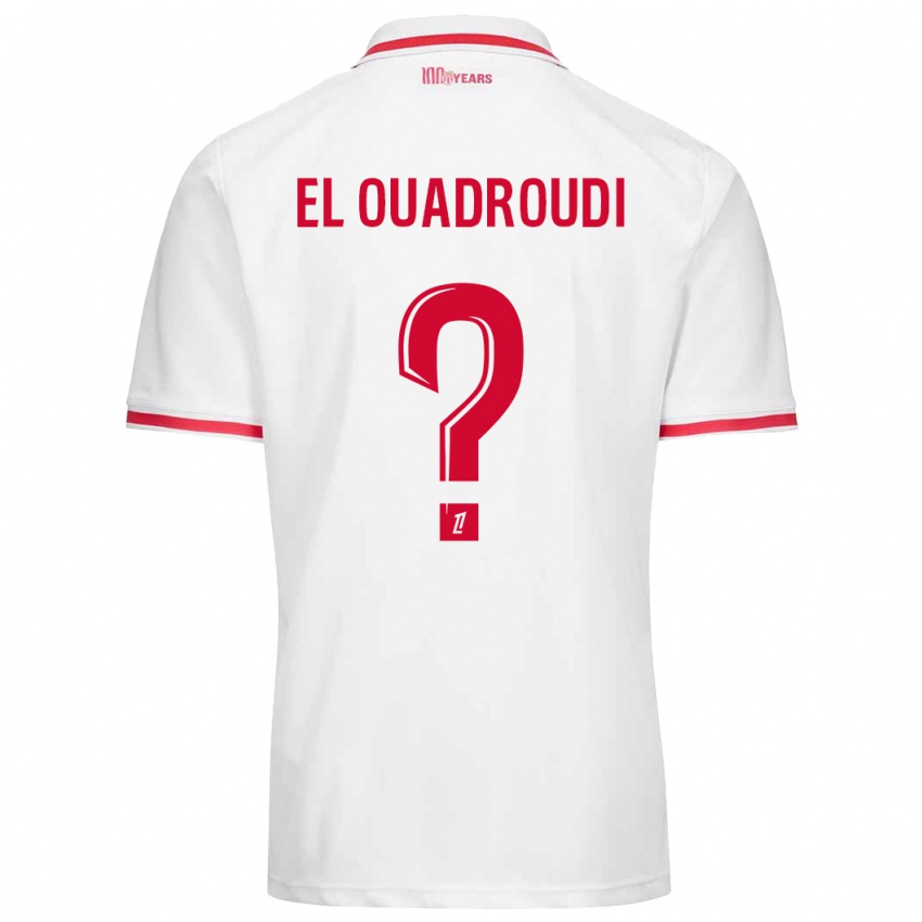 Criança Camisola Imrane El Ouadroudi #0 Vermelho Branco Principal 2024/25 Camisa