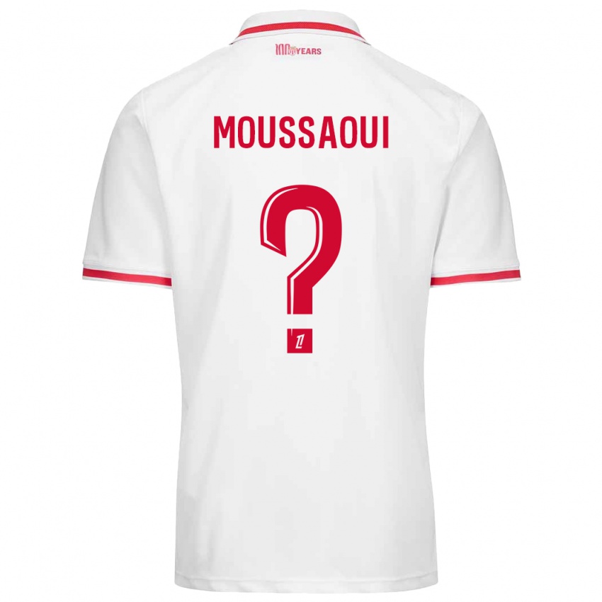 Criança Camisola Wassim Moussaoui #0 Vermelho Branco Principal 2024/25 Camisa