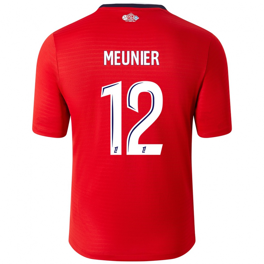 Criança Camisola Thomas Meunier #12 Branco Vermelho Principal 2024/25 Camisa