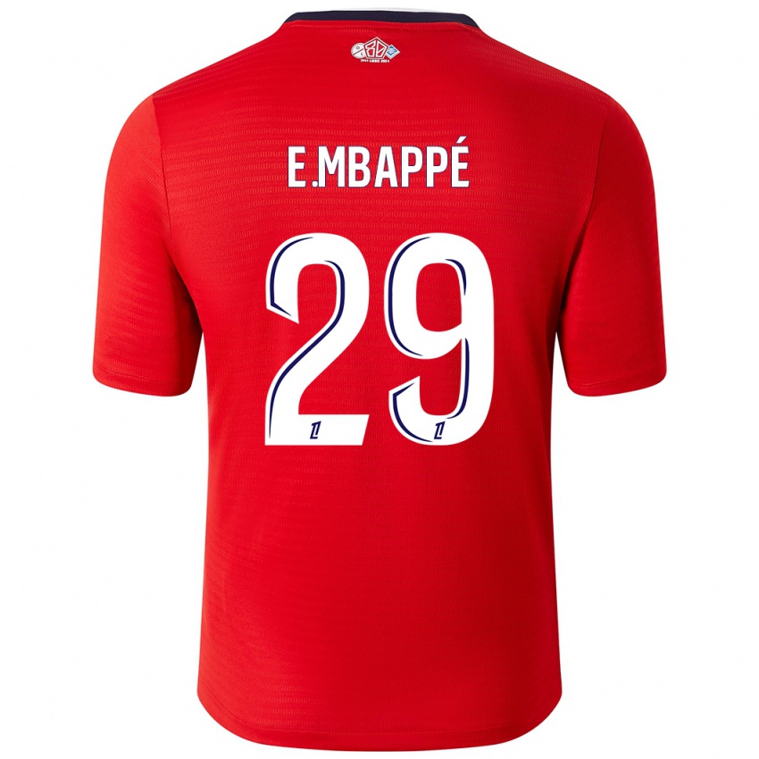 Criança Camisola Ethan Mbappe #29 Branco Vermelho Principal 2024/25 Camisa