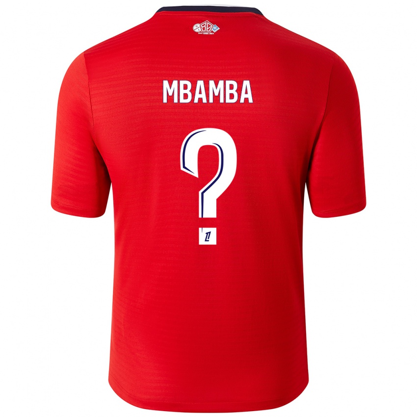 Criança Camisola Lucas Mbamba #0 Branco Vermelho Principal 2024/25 Camisa