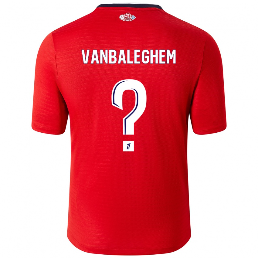 Criança Camisola Valentin Vanbaleghem #0 Branco Vermelho Principal 2024/25 Camisa