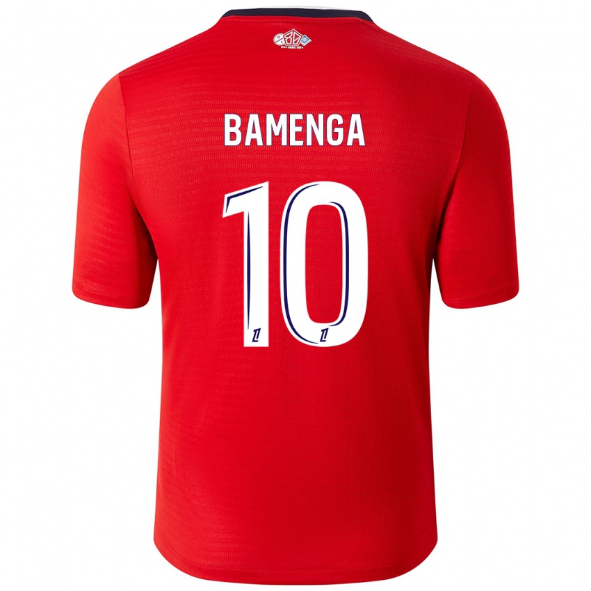 Criança Camisola Naomie Bamenga #10 Branco Vermelho Principal 2024/25 Camisa