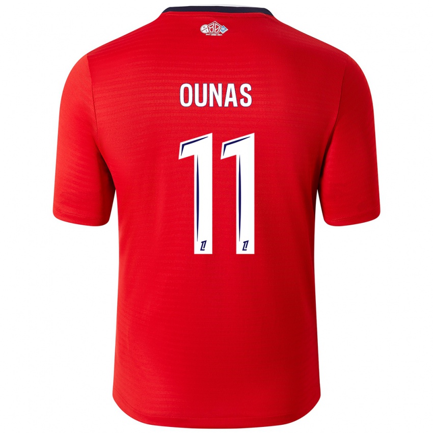 Criança Camisola Adam Ounas #11 Branco Vermelho Principal 2024/25 Camisa