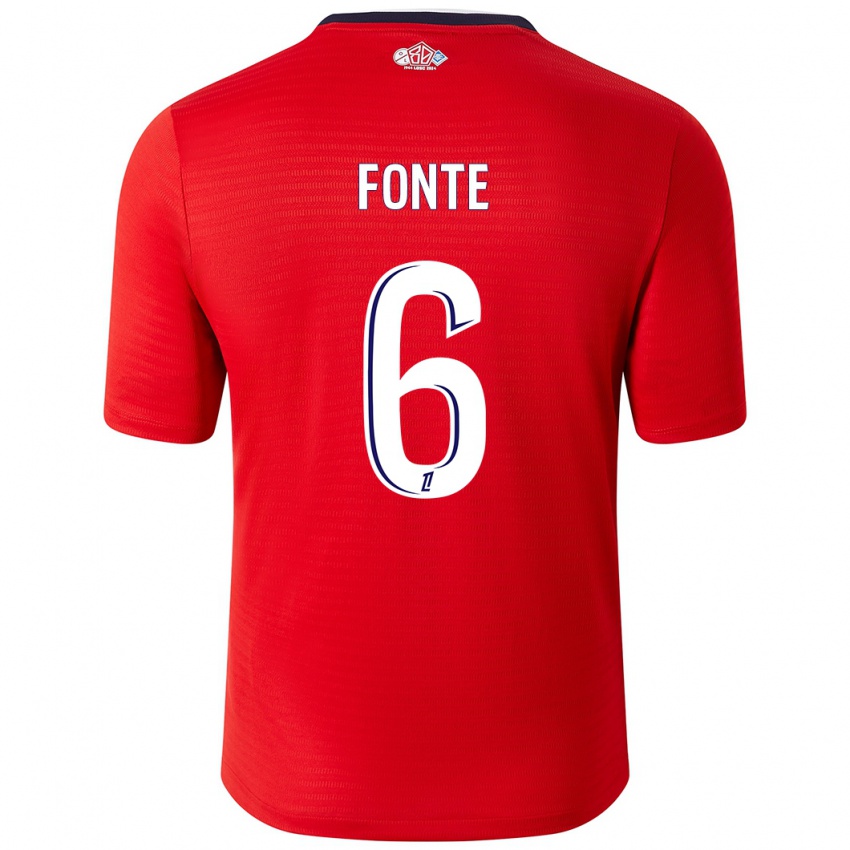 Criança Camisola Jose Fonte #6 Branco Vermelho Principal 2024/25 Camisa