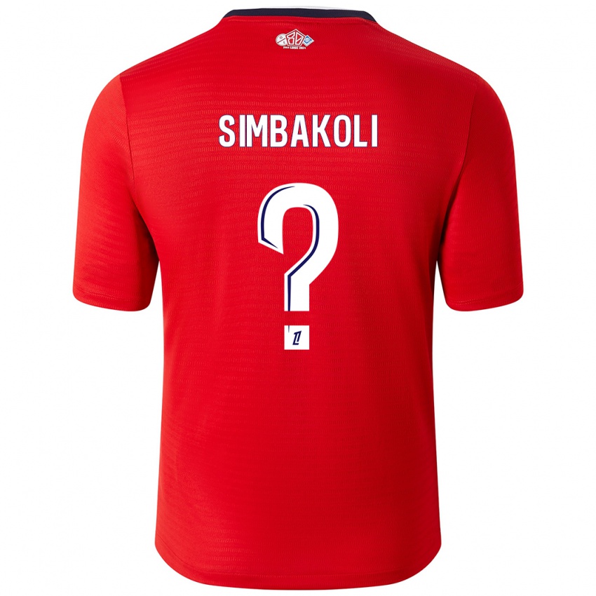 Criança Camisola Mamadou Simbakoli #0 Branco Vermelho Principal 2024/25 Camisa