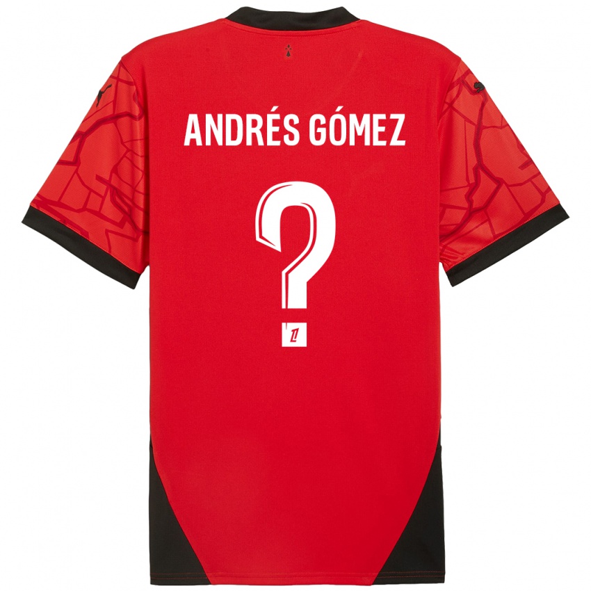 Criança Camisola Carlos Andrés Gómez #0 Vermelho Preto Principal 2024/25 Camisa