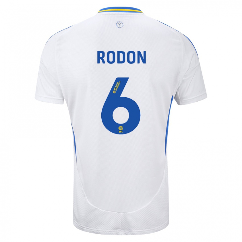 Criança Camisola Joe Rodon #6 Azul Branco Principal 2024/25 Camisa