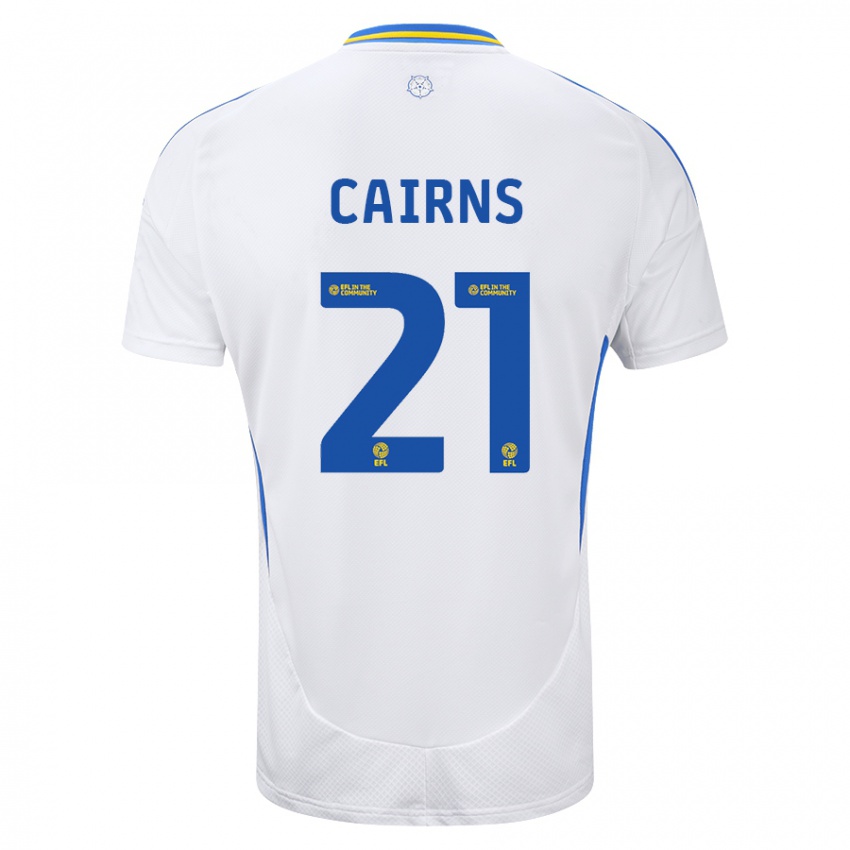 Criança Camisola Alex Cairns #21 Azul Branco Principal 2024/25 Camisa