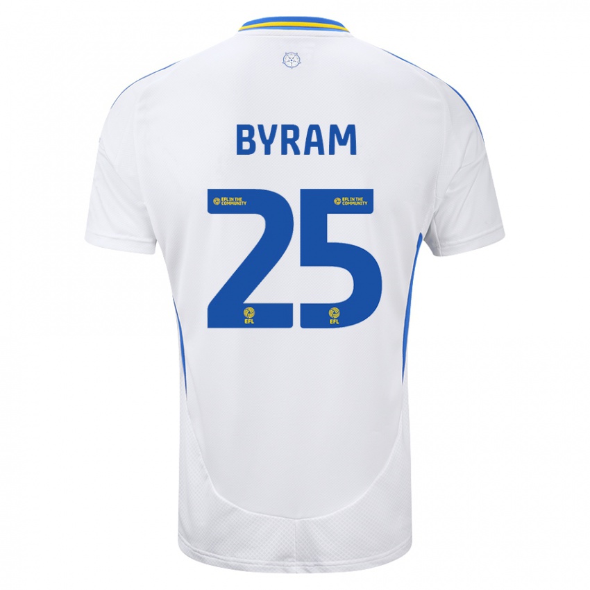 Criança Camisola Sam Byram #25 Azul Branco Principal 2024/25 Camisa