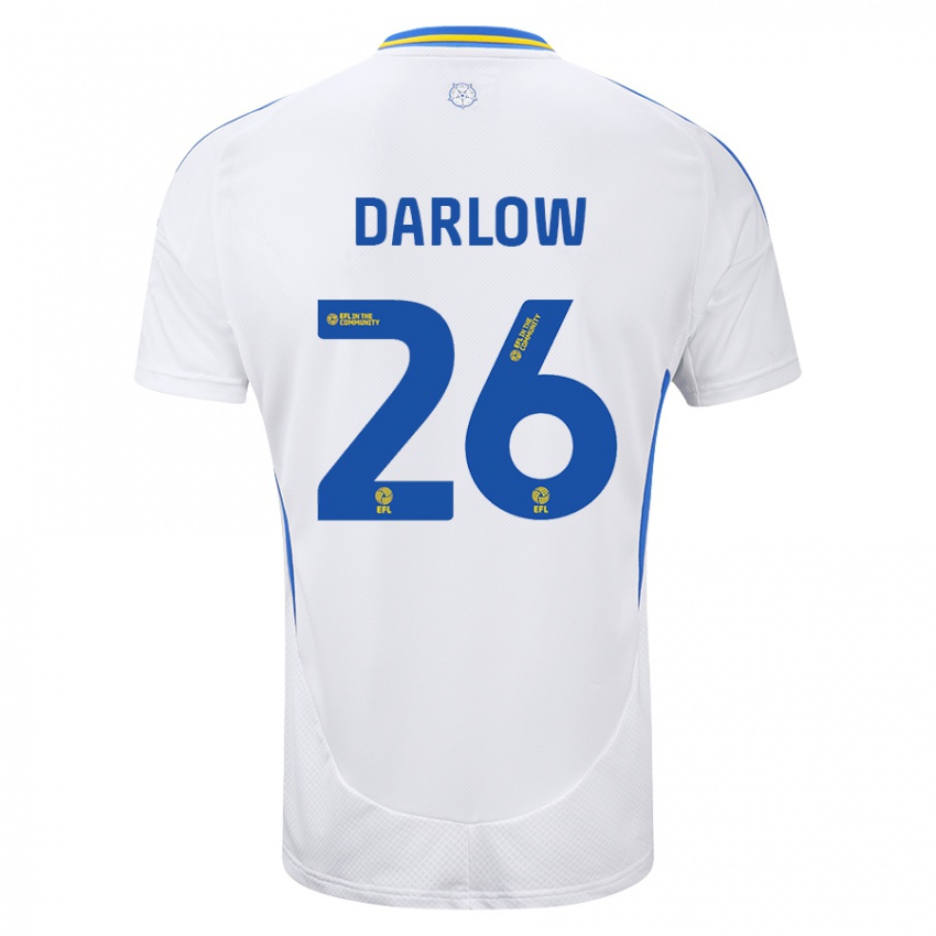 Criança Camisola Karl Darlow #26 Azul Branco Principal 2024/25 Camisa