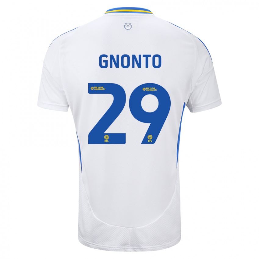 Criança Camisola Wilfried Gnonto #29 Azul Branco Principal 2024/25 Camisa