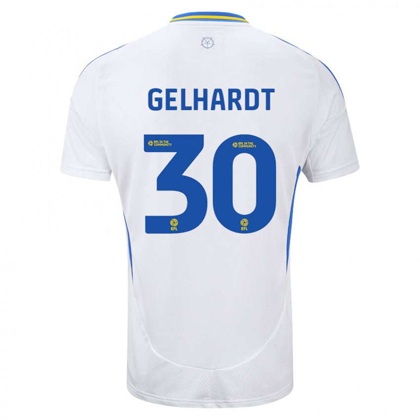 Criança Camisola Joe Gelhardt #30 Azul Branco Principal 2024/25 Camisa