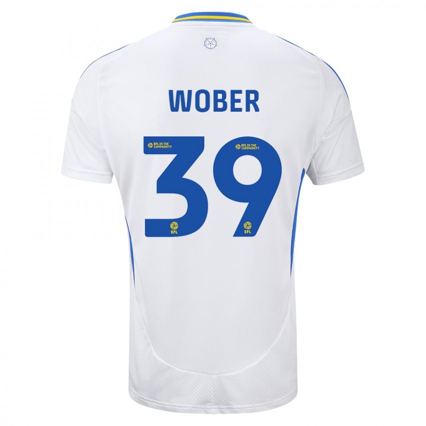 Criança Camisola Maximilian Wöber #39 Azul Branco Principal 2024/25 Camisa