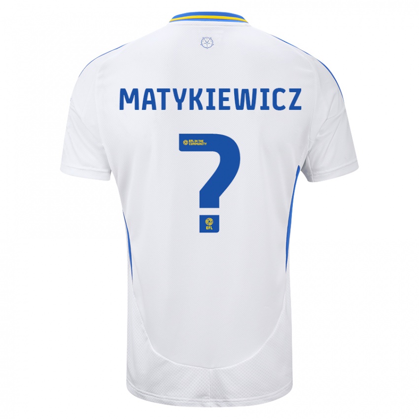 Criança Camisola Luke Matykiewicz #0 Azul Branco Principal 2024/25 Camisa