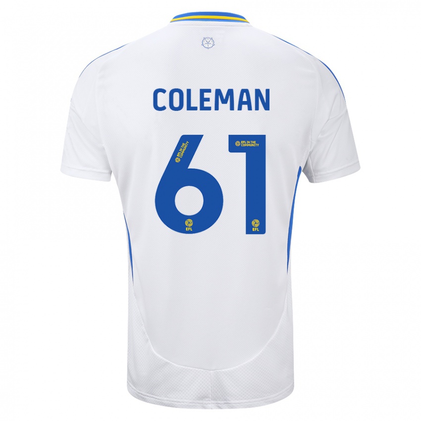 Criança Camisola Cian Coleman #61 Azul Branco Principal 2024/25 Camisa