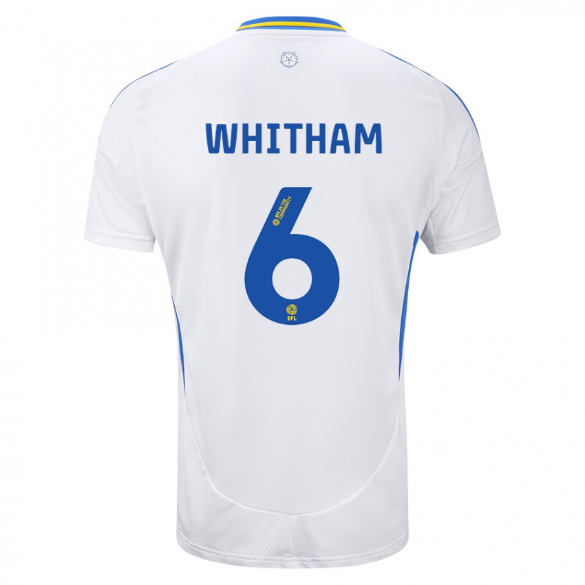 Criança Camisola Danielle Whitham #6 Azul Branco Principal 2024/25 Camisa