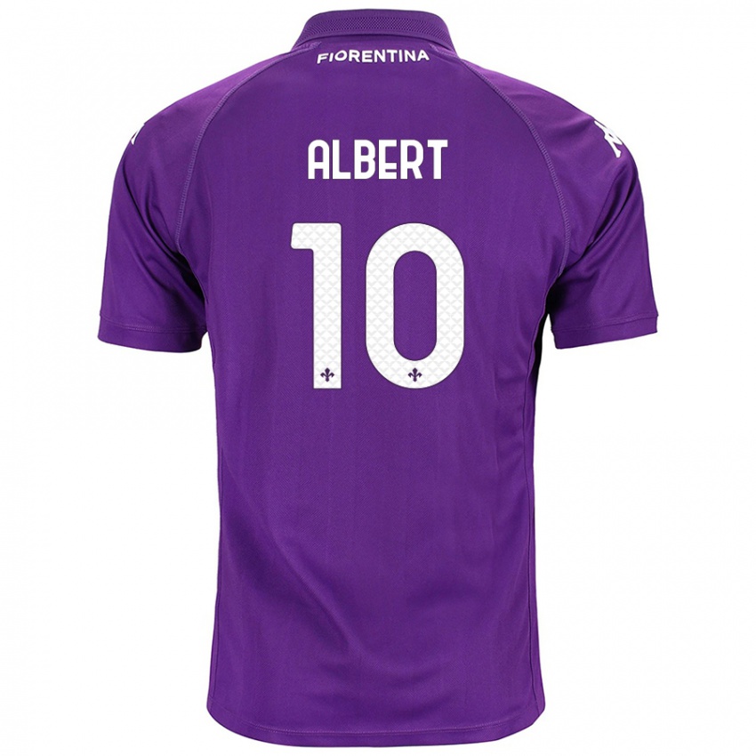 Criança Camisola Albert Gudmundsson #10 Roxo Principal 2024/25 Camisa