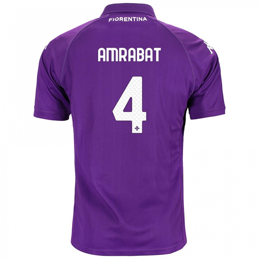 Criança Camisola Sofyan Amrabat #4 Roxo Principal 2024/25 Camisa